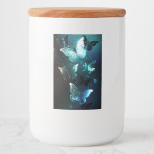 Mint Night Butterflies Voedselcontainer Etiket