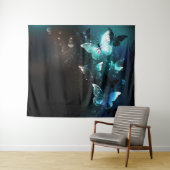 Mint Night Butterflies Wandkleed (In Situ (horizontaal))