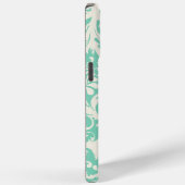 Mint & Off White Damask Floral Pattern Case-Mate iPhone Case (Achterkant / Rechts)