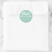 Mint om groen en wit bruiloft gunst sticker (Tas)