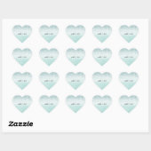 Mint Ombre Glitter gepersonaliseerd Hart Sticker (Vel)