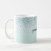 Mint Ombre Glitter gepersonaliseerd Koffiemok (Links)