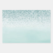 Mint Ombre Glitter Inpakpapier Vel (Voorkant 2)