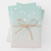 Mint Ombre White Bokeh Confetti Inpakpapier Vel (In situ)