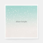 Mint Ombre White Bokeh Confetti Servet (Voorkant)