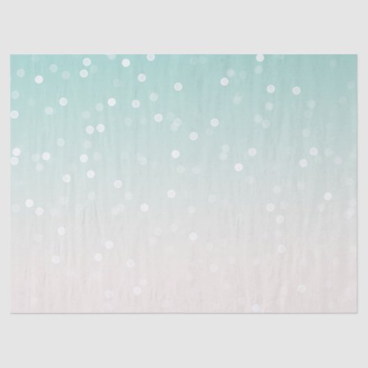 Mint Ombre White Bokeh Confetti Tissuepapier (Voorkant)