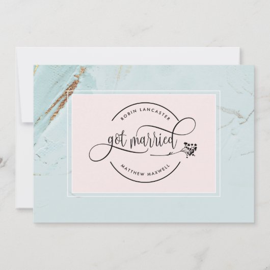 Mint On S'Est Marié Mariage / Elope Faire-part (Dos)