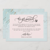 Mint On S'Est Marié Mariage / Elope Faire-part (Devant / Derrière)