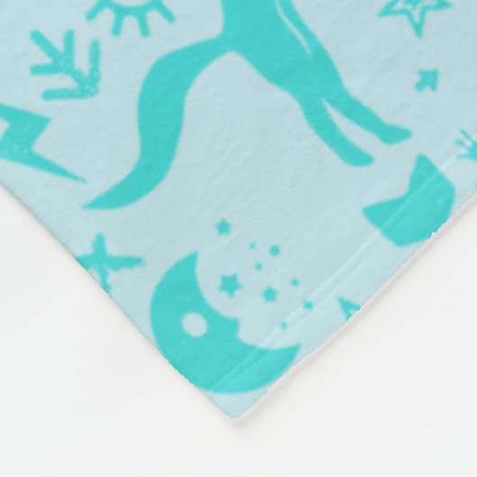 Mint Owl Beer Deer Fox Woodland Createpatroon Fleece Deken (Hoek)