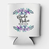 Mint & Paarse Bloemenkrans Bruiloft Bruid Tribe Blikjeskoeler (Voorkant)