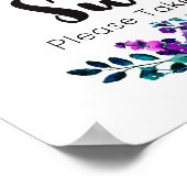 Mint & Paarse Floral Wedding Love is Sweet Poster (Hoek)