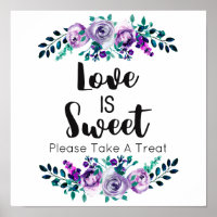 Mint & Paarse Floral Wedding Love is Sweet