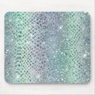 Mint Paarse Glitter Slangenprint Muismat