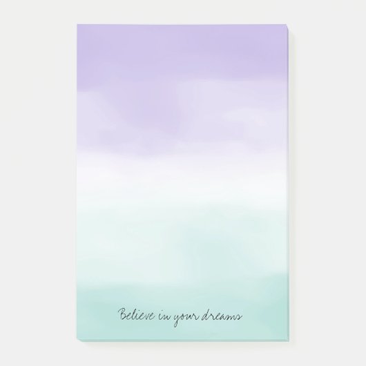 Mint Paarse Waterverf Tie Dye Post-it® Notes (Voorkant)