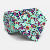  Mint Paisley Stropdas (Opgerold)