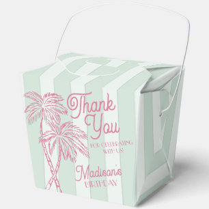 Mint Palm Spring Pastel Beach verjaardagsfeestje Bedankdoosjes