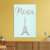 Mint Paris Eiffel Tower Canvas Wall Art (Insitu (Woonkamer))