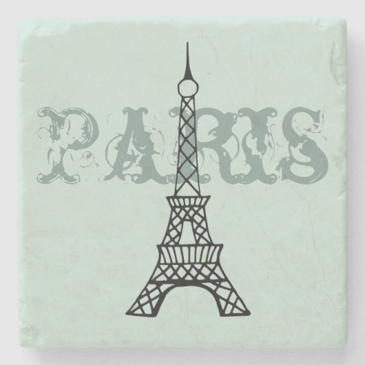 Mint Paris Eiffel Tower Stone Drink Onderzetter Gi (Voorkant)
