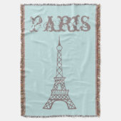 Mint Paris Eiffel Tower Throw Blanket Deken (Voorkant Verticaal)