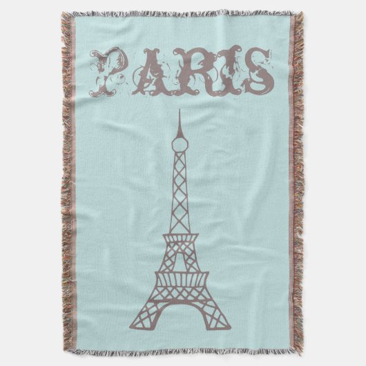 Mint Paris Eiffel Tower Throw Blanket Deken (Voorkant Verticaal)