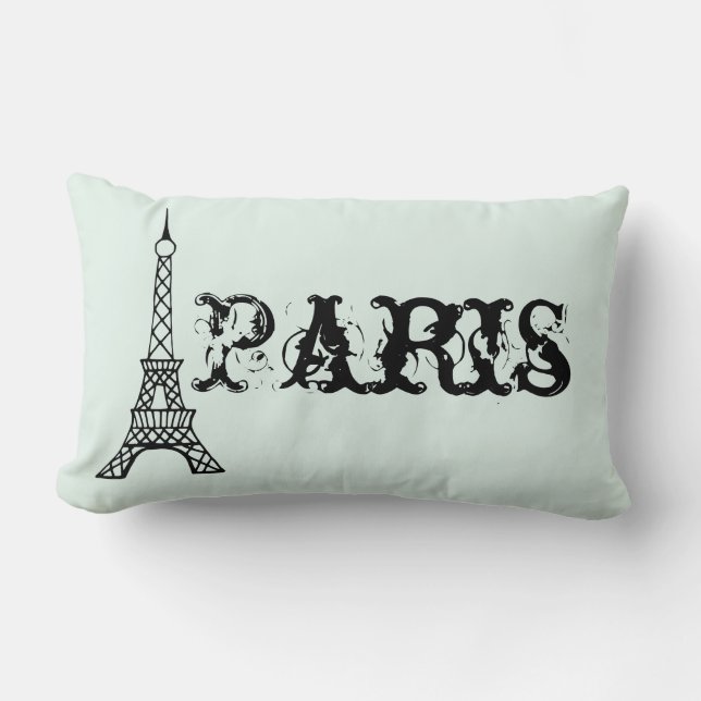 Mint  Paris Eiffeltoren Kussen Home Decor (Voorkant)