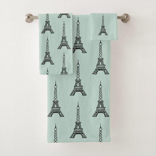 Mint Paris Tour Eiffel Serviettes de bain Set Cade (En situation)