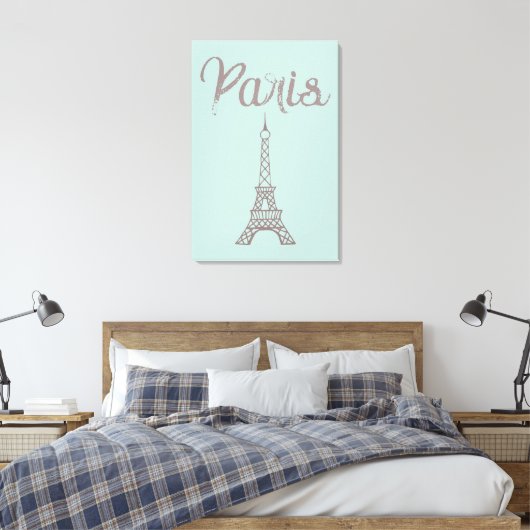 Mint Paris Tour Eiffel Toile Mur Art (Insitu(Chambre))