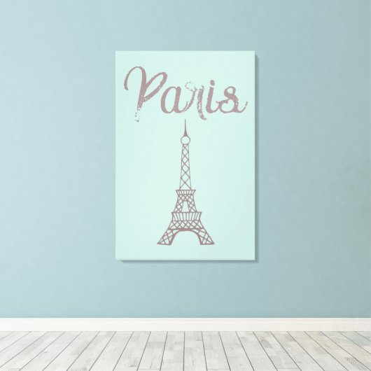 Mint Paris Tour Eiffel Toile Mur Art (Insitu (Plancher de Bois))