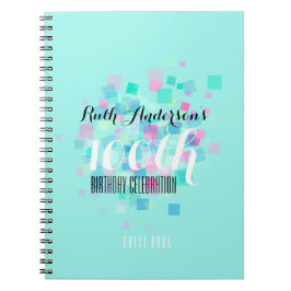 Mint Pastel Colors 100th Birthday Party GuestBook Notitieboek