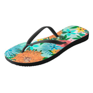 Mint pastel Floral Teenslippers