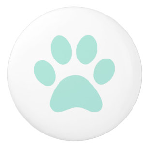Mint Paw Afdrukken Keramische Knop