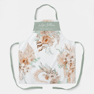 Mint Peach Beige Tropische Boeketten Schort