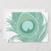 Mint Peacock-baby shower Kaart (Achterkant)