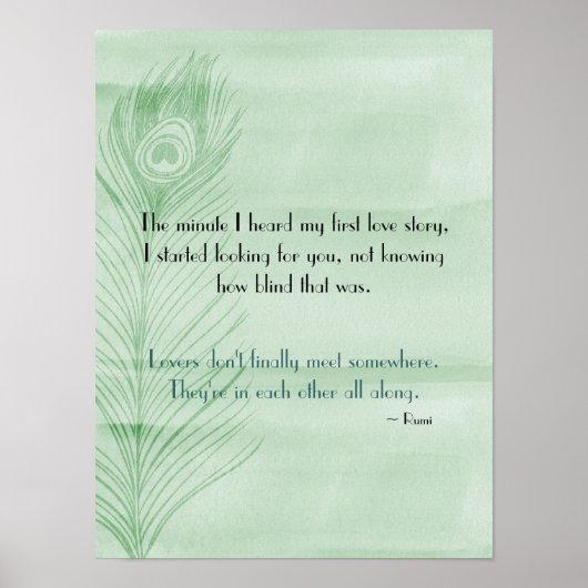 Mint Peacock Feather Poster (Voorkant)