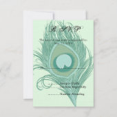 Mint Peacock Feather RSVP (Voorkant)