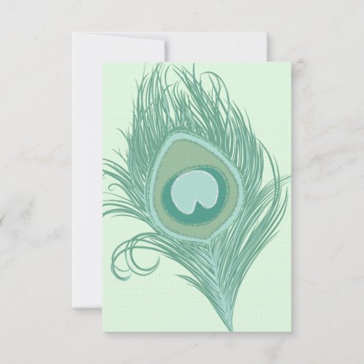 Mint Peacock Feather RSVP (Achterkant)