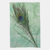 Mint Peacock Feather Theedoek (Verticaal)