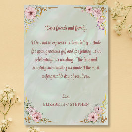  Mint Peony bedankje Bedankkaart