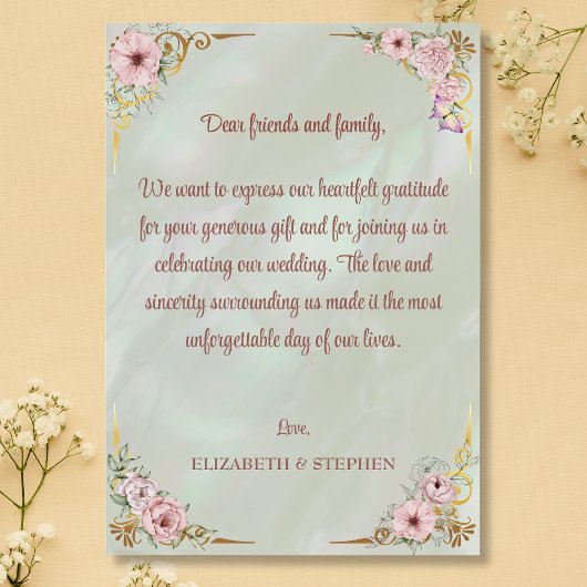  Mint Peony bedankje Bedankkaart