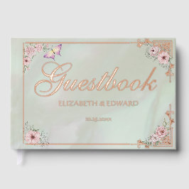  Mint Peony Wedding Folie Guestbook Gastenboek