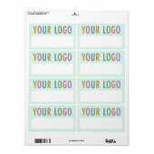 Mint Personeel Naam Stickers Labels met Bedrijf Lo (Full Sheet)