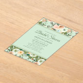 Mint Perzik Waterverf Bloemenboog Vrijgezellenfees Acryl Uitnodigingen (Laagn)