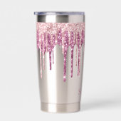 Mint Pink Blush Ice Cream Glitter Druppels Geïsoleerde Drinkbeker (Rechts)