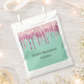 Mint Pink Blush Ice Cream Glitter Druppels Verjaar Bedankzakje (Geknipt)