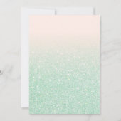 Mint Pink Faux Sparkly Glitter Ombre Baby shower Kaart (Achterkant)