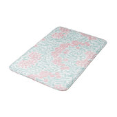 Mint Pink Floral Damask Patroon Badmat (Gekanteld)