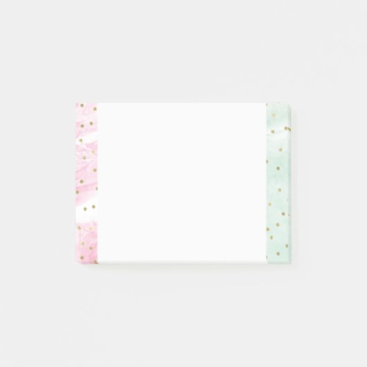 Mint Pink Gold Ombre Confetti Post-it® Notes (Voorkant)