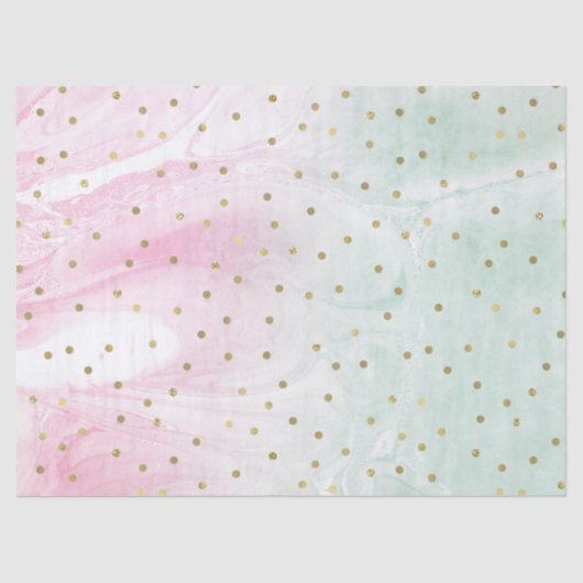 Mint Pink Gold Ombre Confetti Tissuepapier (Voorkant)