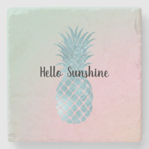 Mint Pink Peach Tie Dye Aqua Pineapple Stenen Onderzetter