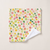 Mint Pink Yellow Green Fruity Dots (Gant de toilette)